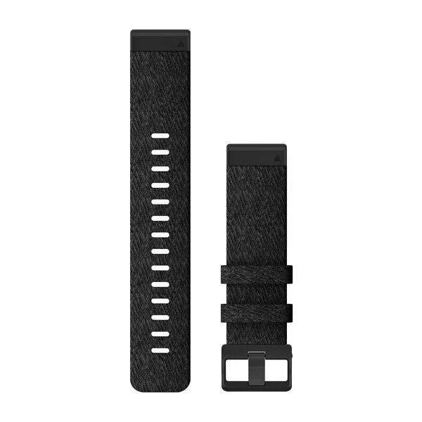Garmin QuickFit 22 Watch Bands - Heathered Black Nylon