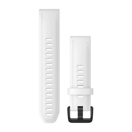 Garmin QuickFit 20 Watch Bands - White Silicone with Black Hardware