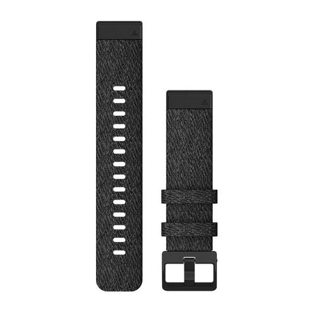 Garmin QuickFit 20 Watch Bands - Heathered Black Nylon with Black Hardware