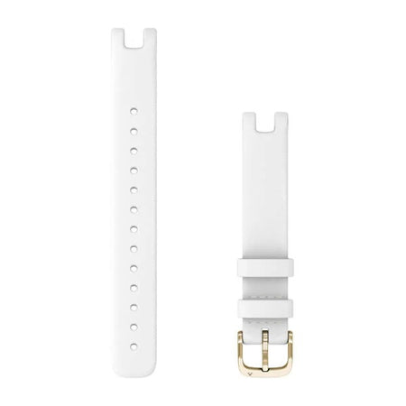 Garmin Lily Bands (14 mm) - White Italian Leather with Cream Gold Hardware
