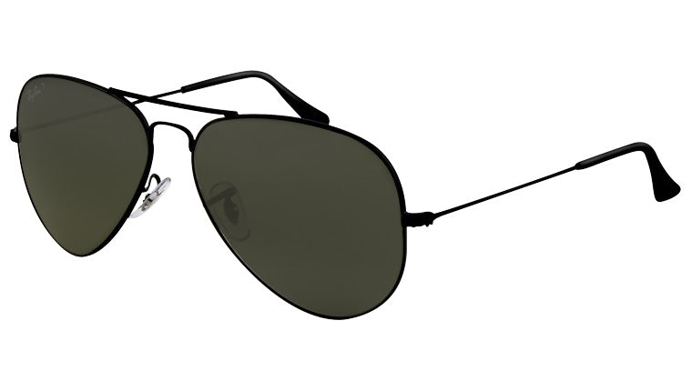 Ray-Ban - Aviator Large Metal  Polarized - Black/Natural Green - RB3025 002/58