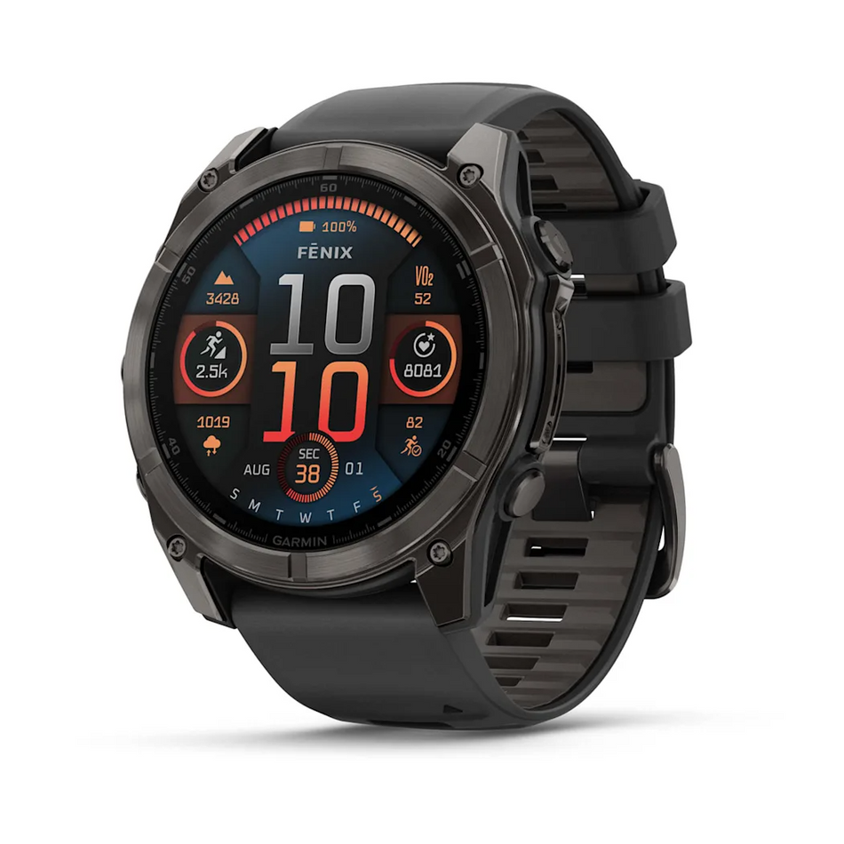 Garmin Fenix 8 - 51mm - AMOLED Sapphire - Carbon Grey DLC with Black/Pebble Grey Band
