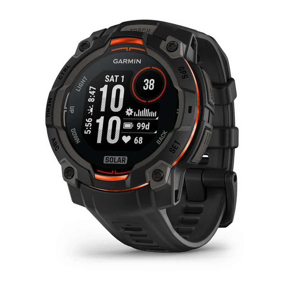 Garmin Instinct 3 - 45mm Solar - Black With Black Silicone Band