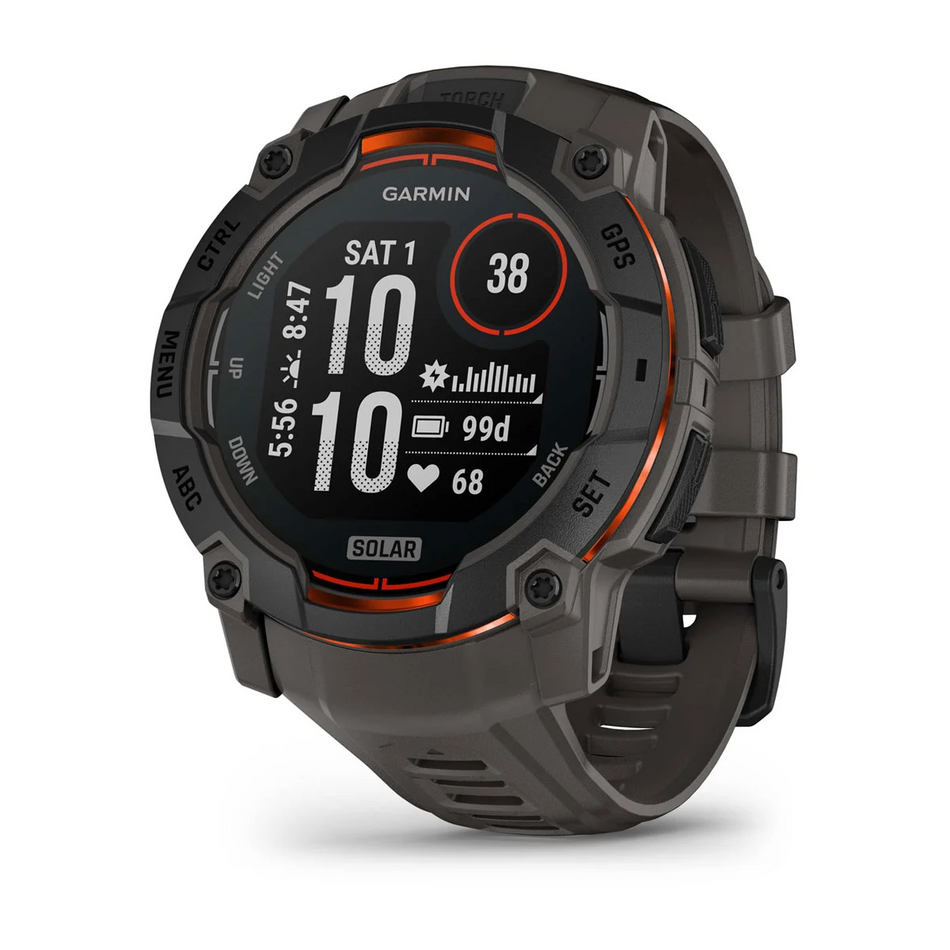Garmin Instinct 3 - 50mm Solar - Black With Charcoal Silicone Band