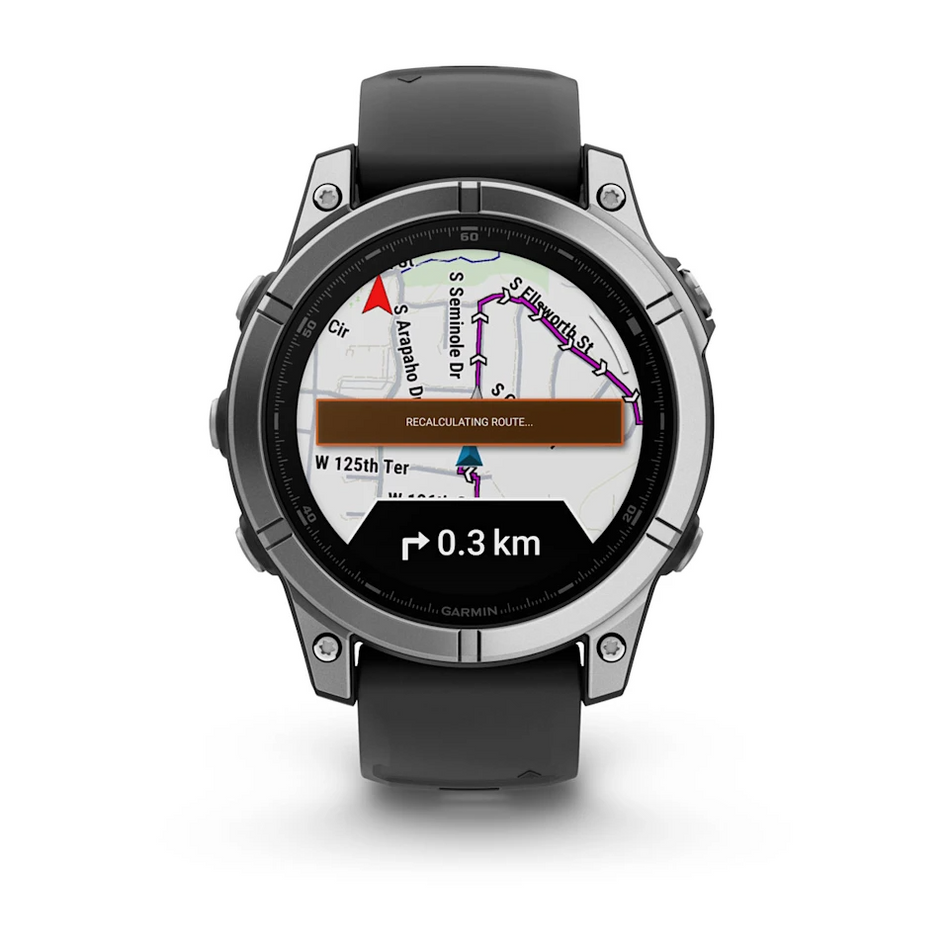 Garmin Fenix E - Stainless Steel with Black Band