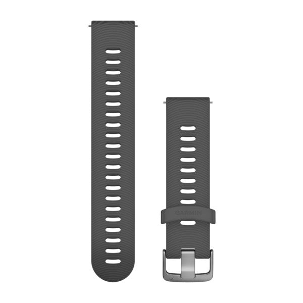 Garmin Quick Release Band (20 mm) - Slate Silicone Band with Stainless Steel Hardware