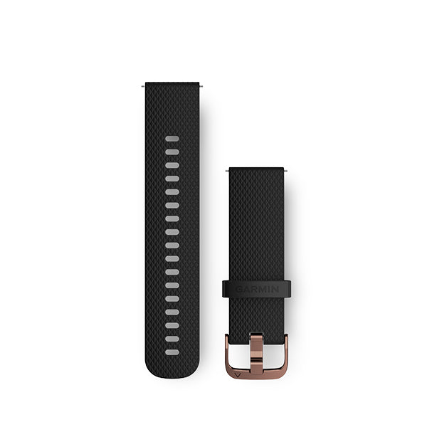 Garmin Quick Release Bands (20 mm) - Black with Rose Gold Hardware