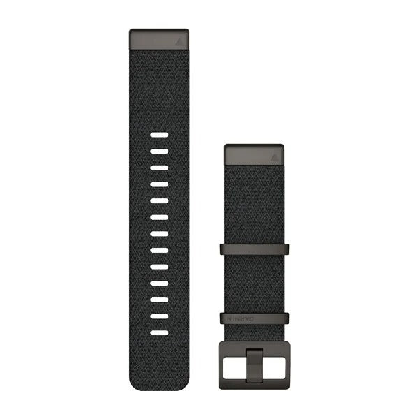 Garmin QuickFit 22 Watch Straps - Jacquard-weave Nylon Strap – Heathered Black