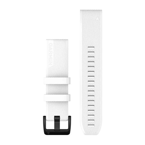 Garmin QuickFit 22 Watch Bands - White with Black Stainless Steel Hardware