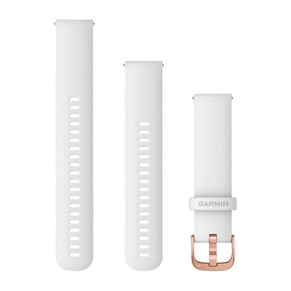 Garmin Quick Release Bands (20 mm) - White with Rose Gold Hardware