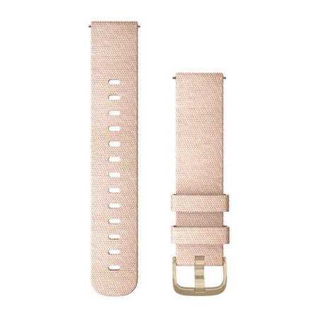 Garmin Quick Release Bands (20 mm) - Blush Pink Woven Nylon with Light Gold Hardware