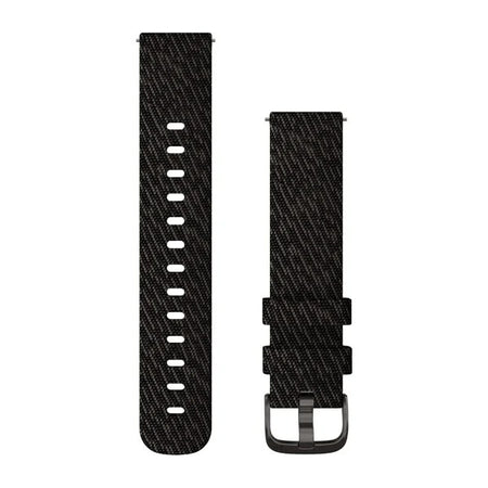 Garmin Quick Release Bands (20 mm) - Black Pepper Woven Nylon with Slate Hardware