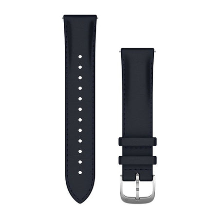 Garmin Quick Release Bands (20 mm) - Navy Italian Leather with Silver Hardware