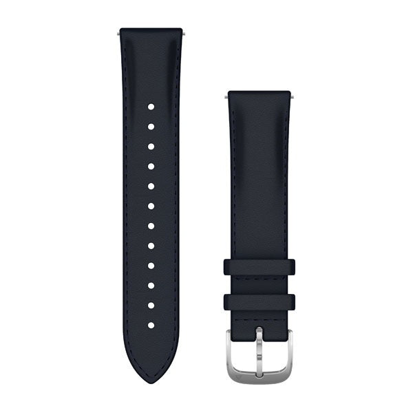 Garmin Quick Release Bands (20 mm) - Navy Italian Leather with Silver Hardware