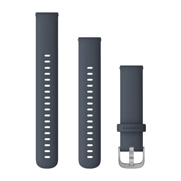 Garmin Quick Release Bands (18 mm) - Granite Blue with Silver Hardware