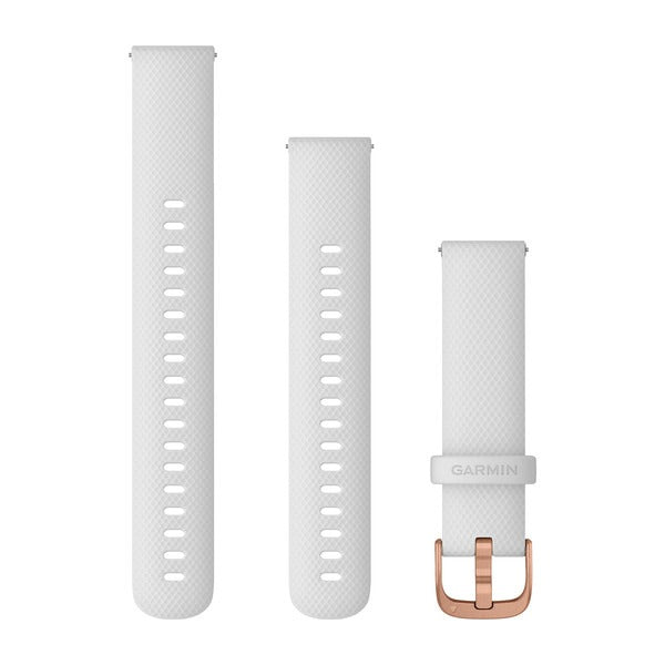 Garmin Quick Release Bands (18 mm) - White with Rose Gold Hardware