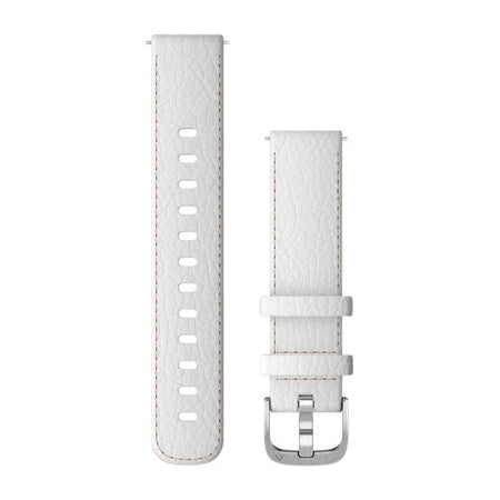 Garmin Quick Release Bands (18 mm) - White Leather with Silver Hardware