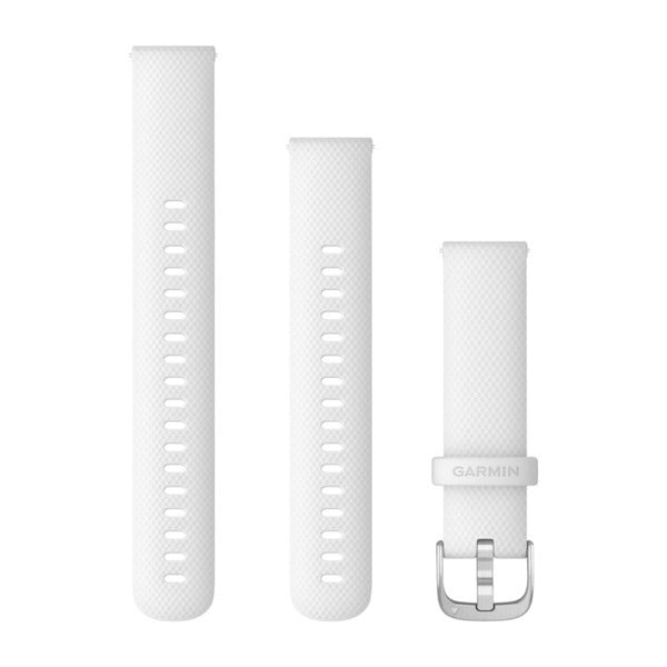 Garmin Quick Release Bands (18 mm) - White with Silver Hardware