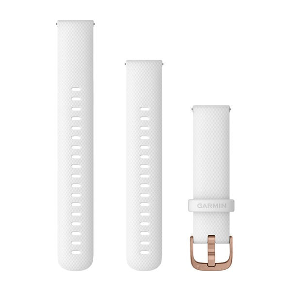 Garmin Quick Release Bands (18 mm) - White with Rose Gold Hardware