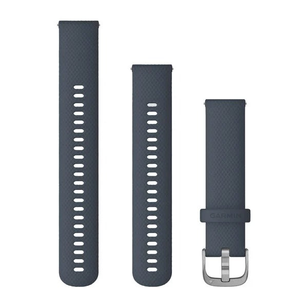Garmin Quick Release Bands (20 mm) - Granite Blue with Silver Hardware