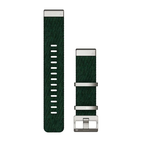 Garmin QuickFit 22 Watch Straps - Jacquard-weave Nylon Strap – Pine Green