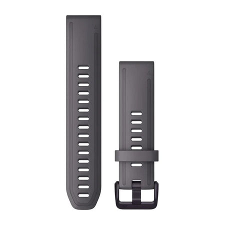 Garmin QuickFit 20 Watch Bands - Shale Gray Silicone with Amethyst Hardware