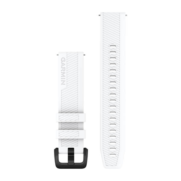 Garmin Quick Release Bands (20 mm) - White with Black Stainless Steel Hardware