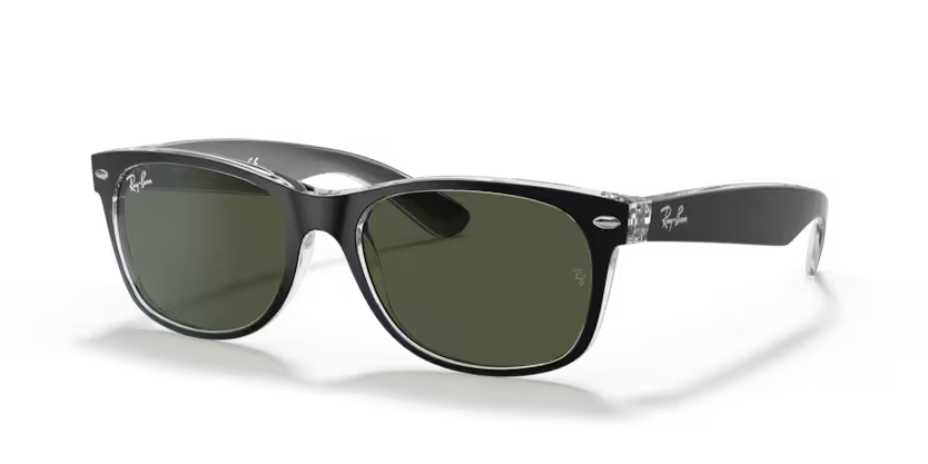 Ray-Ban - New Wayfarer - Top Black on Transparent/Green - RB2132 6052