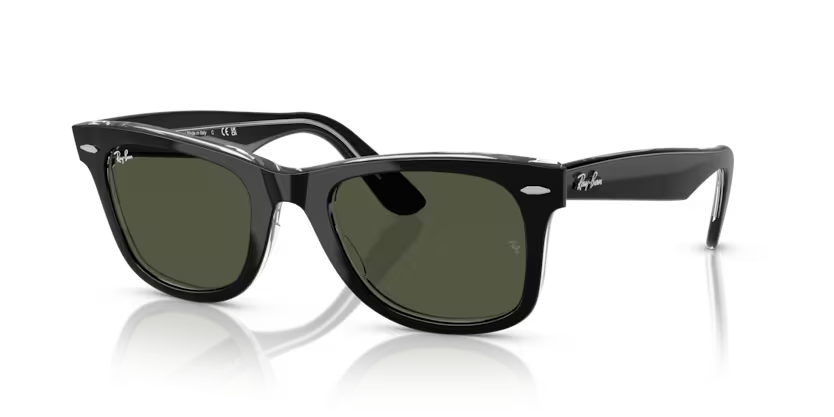 Ray-Ban - Wayfarer - Black on Transparent/Green