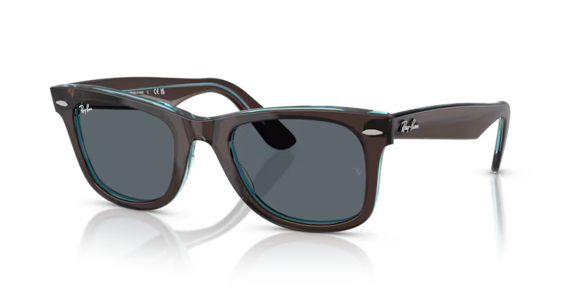 Ray-Ban - Wayfarer - Brown on Transparent Blue/Blue