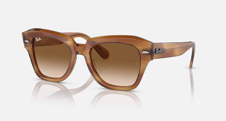 Ray-Ban - State Street - Striped Brown/Clear Gradient Brown