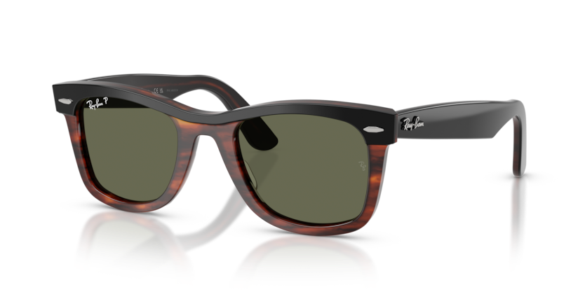 Ray-Ban - Wayfarer - Black on Havana/Polarized Green