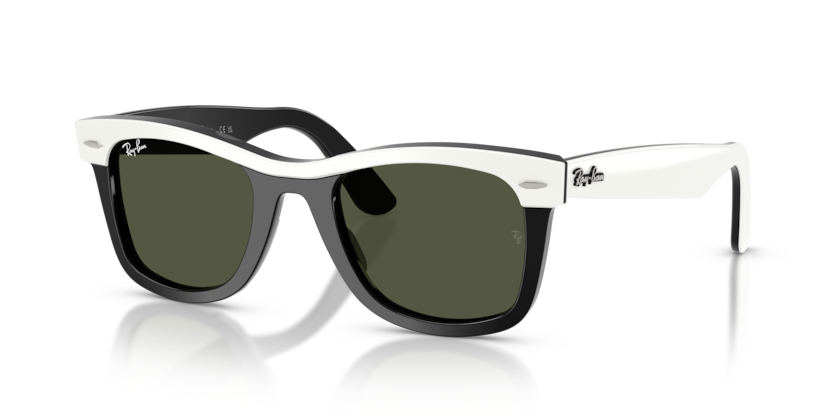 Ray-Ban - Wayfarer - White on Black/Green