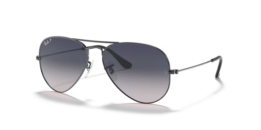 Ray-Ban - Aviator Large Metal - Gunmetal/Blue Gradient Polarized