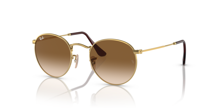 Ray-Ban - Round Metal - Gold/Clear Gradient Brown