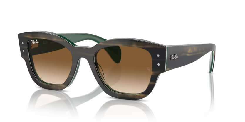 Ray-Ban - Jorge -Striped Green on Green/Clear Gradient Brown