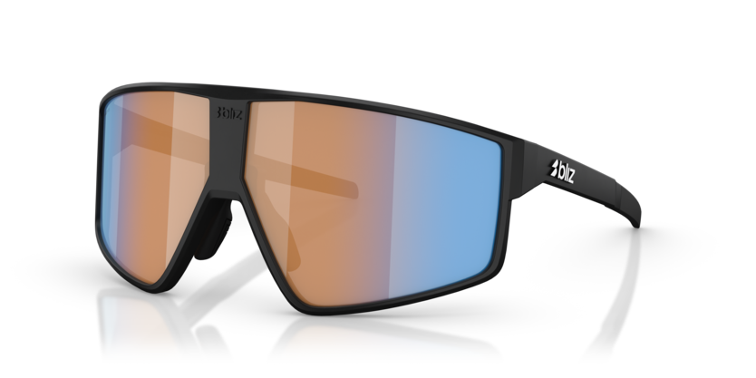 Bliz - P002 - Matte Black/Coral Orange Mirror Blue