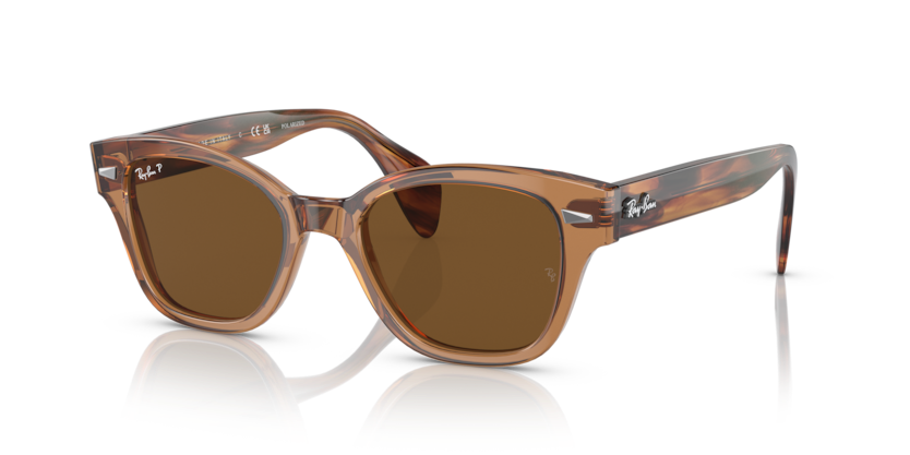 Ray-Ban - RB0880S - Transparent Brown/Brown Polarized - 52