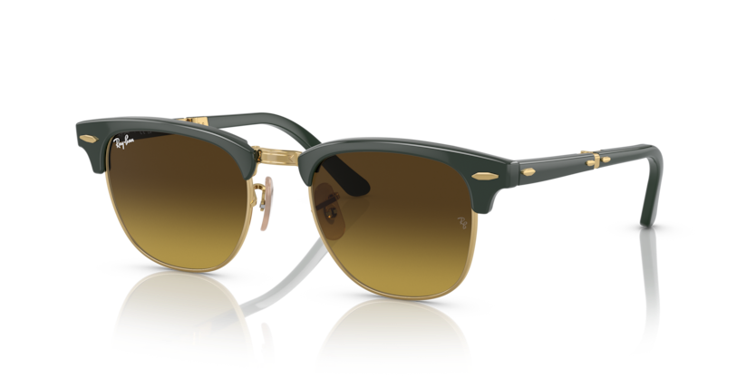 Ray-Ban - Clubmaster Folding - Green on Arista/ Gradient Brown - 51