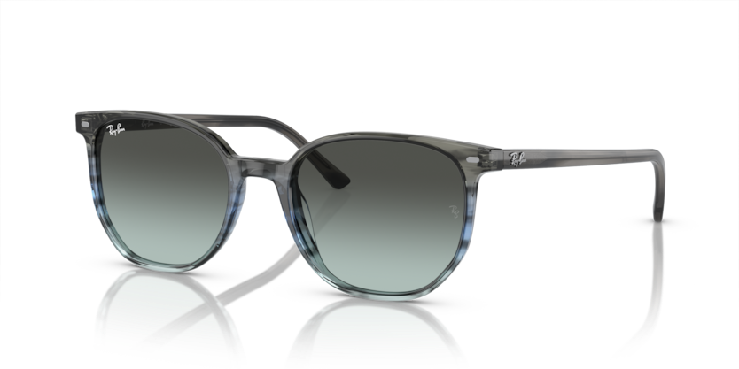 Ray-Ban - Elliot - Striped Grey & Blue/Blue & Black - 52