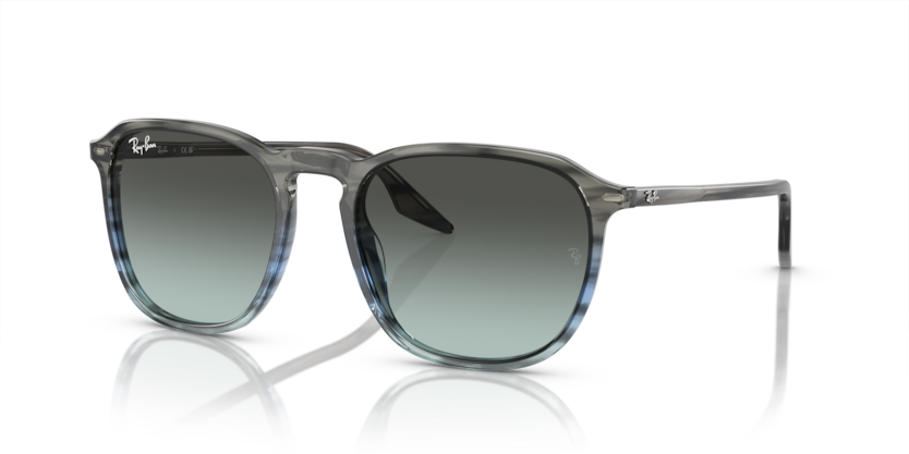 Ray-Ban - RB2203 - Striped Grey & Blue/Blue-Black - 52