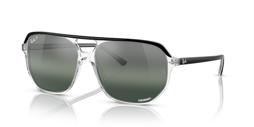 Ray-Ban - RB2205 - Bill One - Black On Transparent/Silver-Blue Polarized - 60