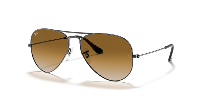 Ray-Ban - Aviator Large Metal - Gunmetal/Clear Gradient Brown - 58