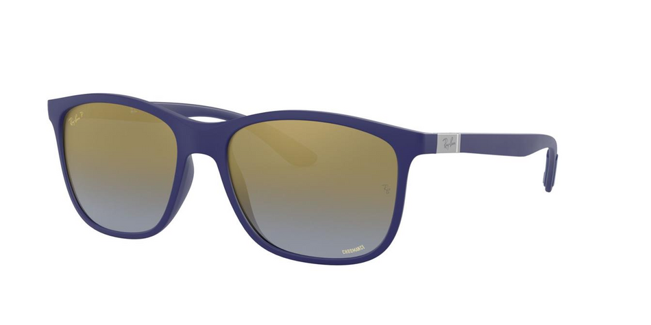 Ray-Ban - RB4330CH - Dark Blue/Gold Gradient Polarized Chromance - 56