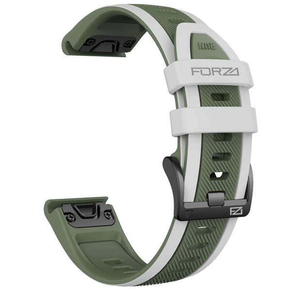 Forza Elite 26mm EasyFit Two-Tone Stripe Series Watch Strap for Garmin - Slate/Slate
