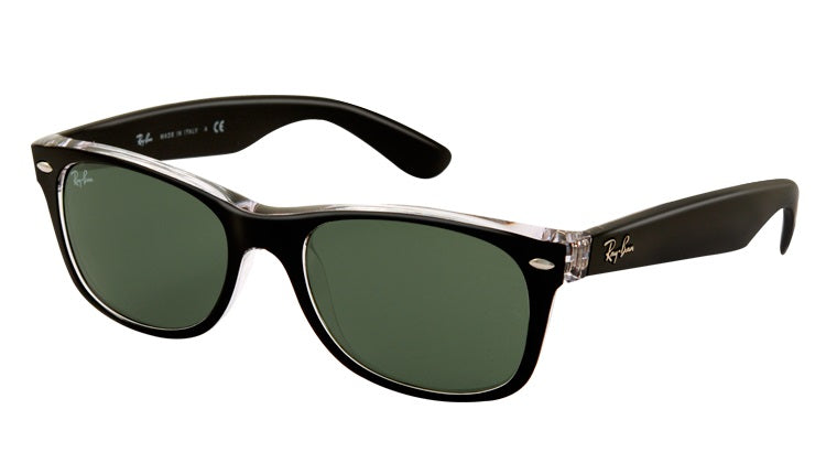 Ray-Ban - New Wayfarer - Top Black On Transparent/Green - RB2132 6052