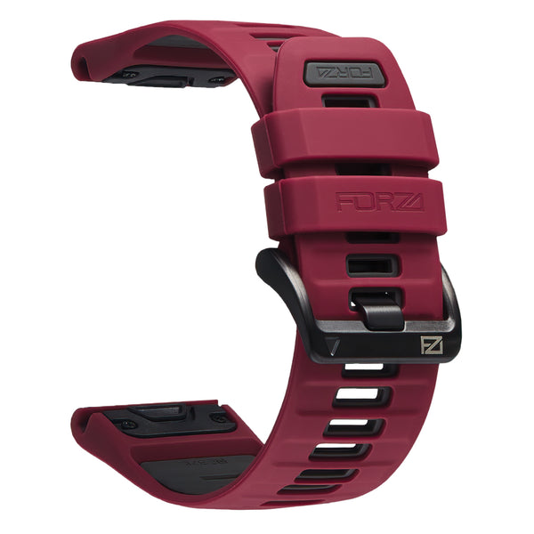 Forza Elite 26mm EasyFit Evolve Series Watch Strap for Garmin – Wine Red / Charcoal