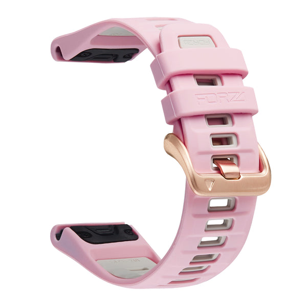 Forza Elite 20mm EasyFit Evolve Series Watch Strap for Garmin - Light Pink / Fog Grey