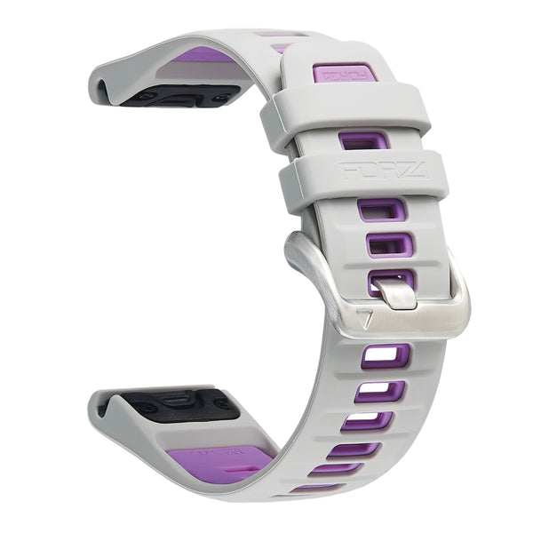 Forza Elite 20mm EasyFit Evolve Series Watch Strap for Garmin – Fog Grey / Lavender