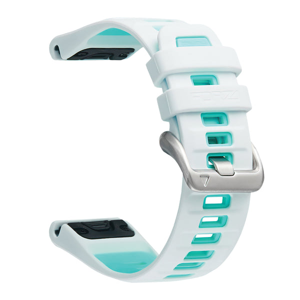 Forza Elite 20mm EasyFit Evolve Series Watch Strap for Garmin – White / Mint